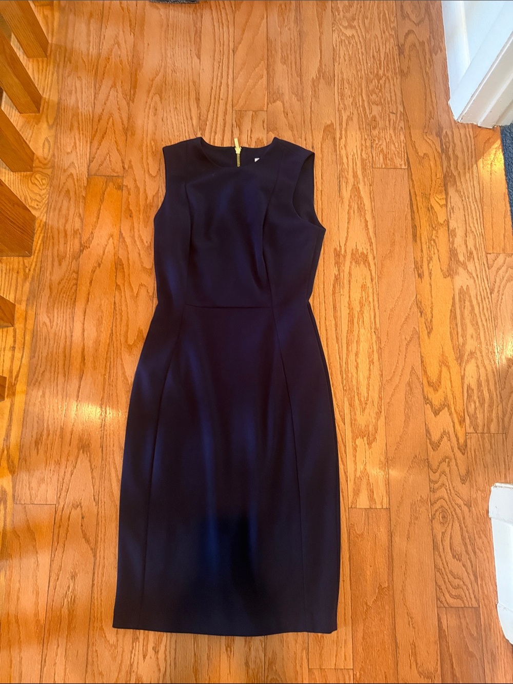 Calvin Klein Sleeveless Navy Sheath Dress
